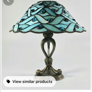 PartyLite SPRING WATER Stained Glass Candle Lamp